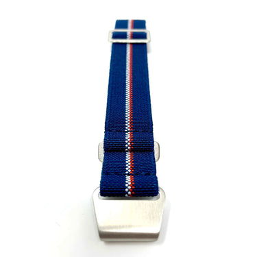Marine Nationale Military Style Elastic Strap - Blue, Red & White